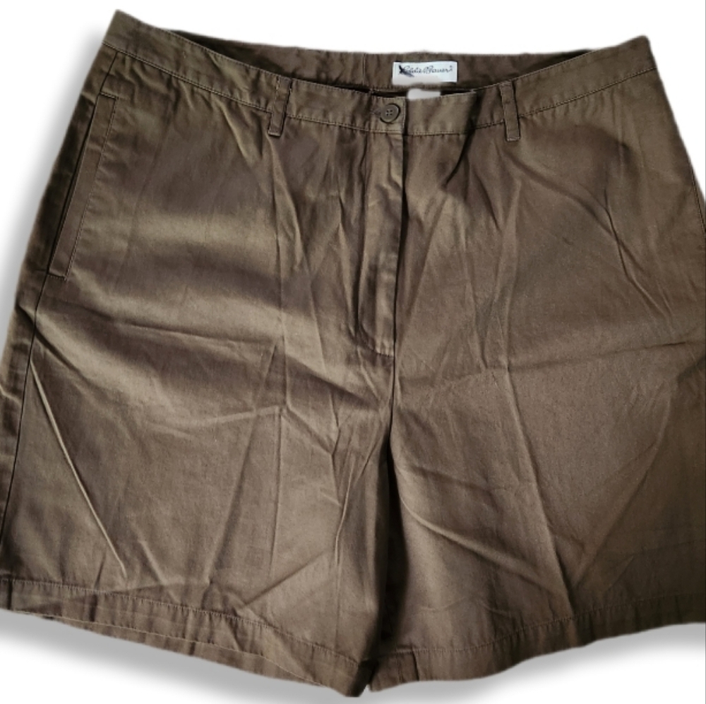 Eddie Bauer Brown Women's Shorts Classic Style 100% Cotton Sz 18